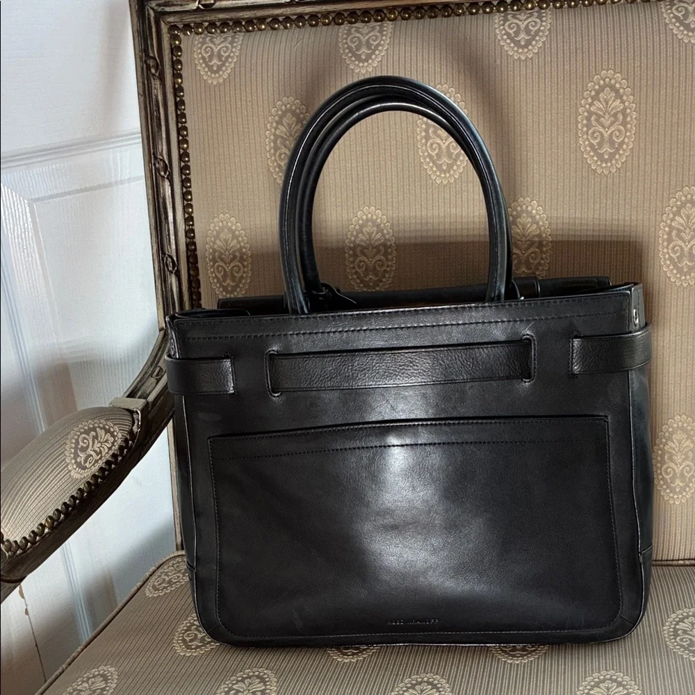 Reed Krakoff Black Leather Structured Briefcase Tote